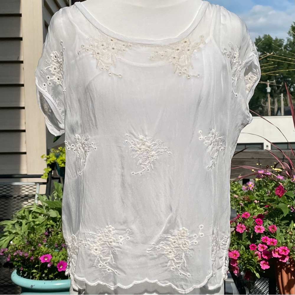 Angela Moda Silk Blouse Medium